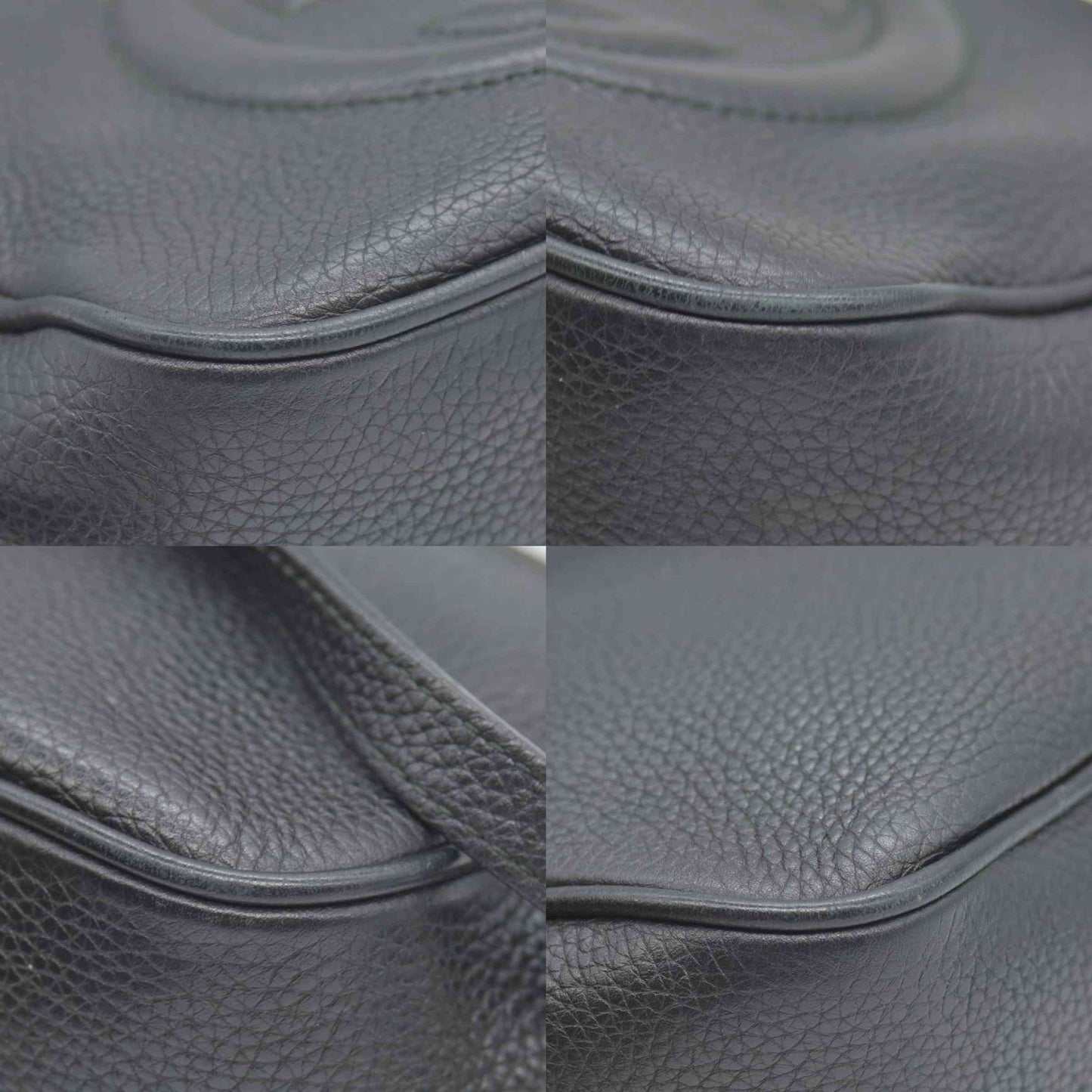 $1490 Gucci Pebbled Calfskin Small Soho Disco Bag Black