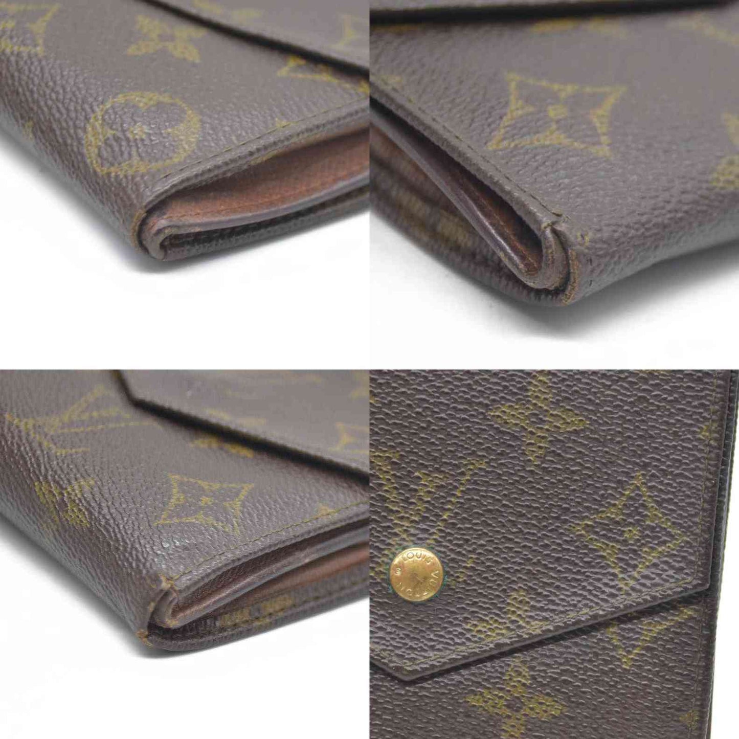 Louis Vuitton Monogram Portefeiulle Elise Trifold Wallet Brown MI0961