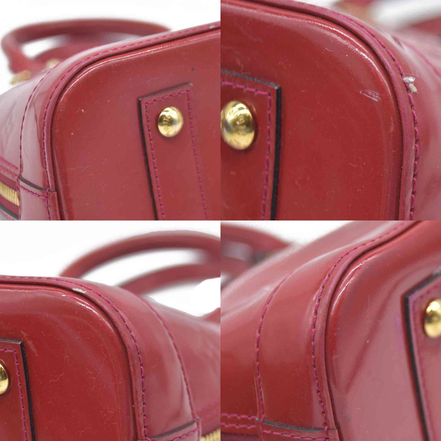 $2230 AUCTION Louis Vuitton  Vernis Alma BB Rose Indien