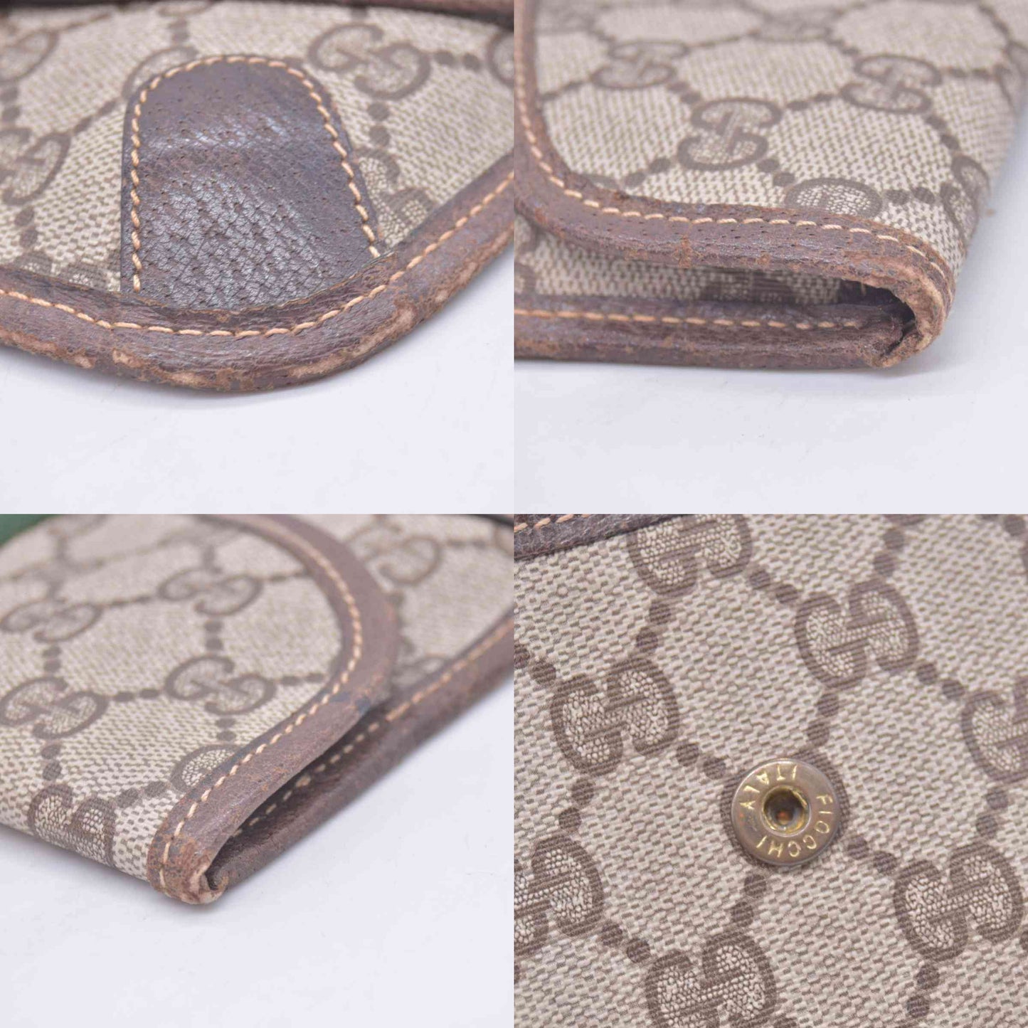 $680 Vintage Gucci Monogram Leather Clutch Bag CONSIGNMENT