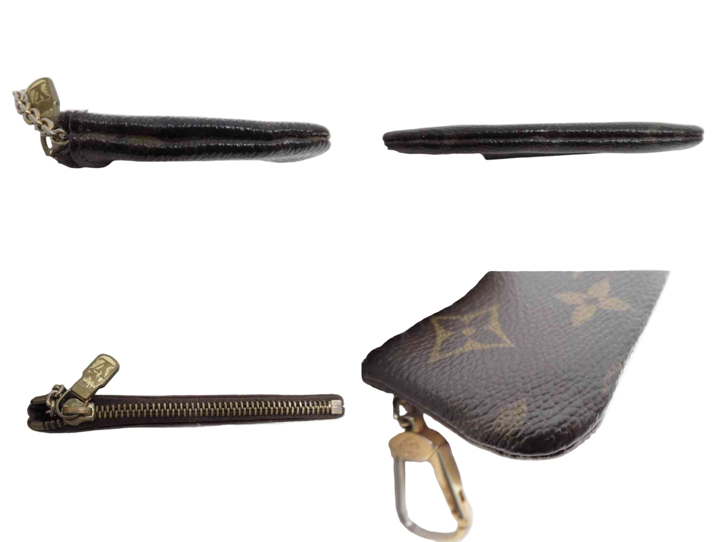 LOUIS VUITTON $345 Monogram Coin Purse Key Pochette Cles #44928