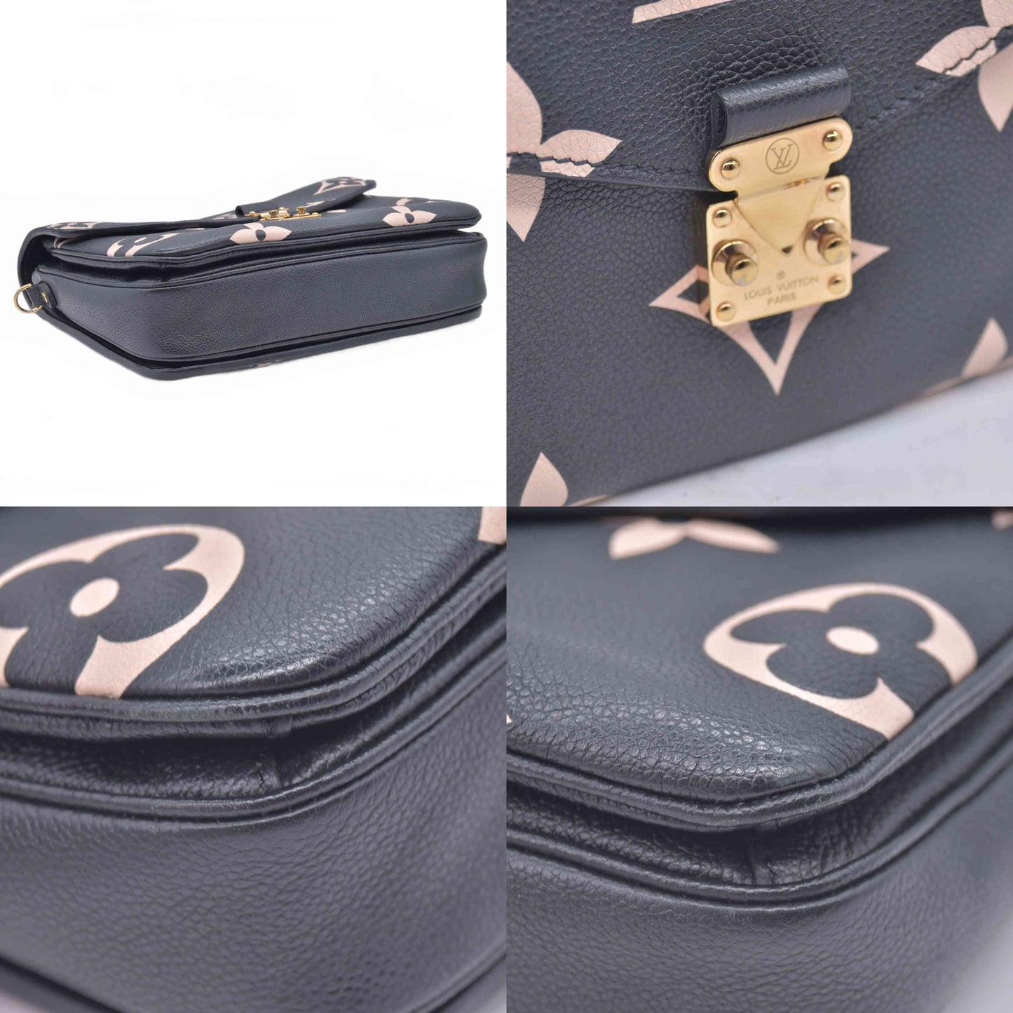 $3300 Louis Vuitton BiColor Pochette Metis Black Cream RFID