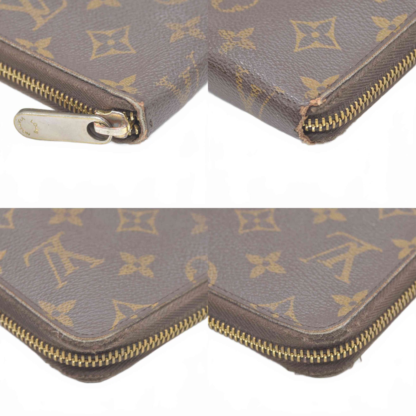 $1060 Louis Vuitton Monogram Zippy Zip Around Organizer Long Wallet Brown CA4135