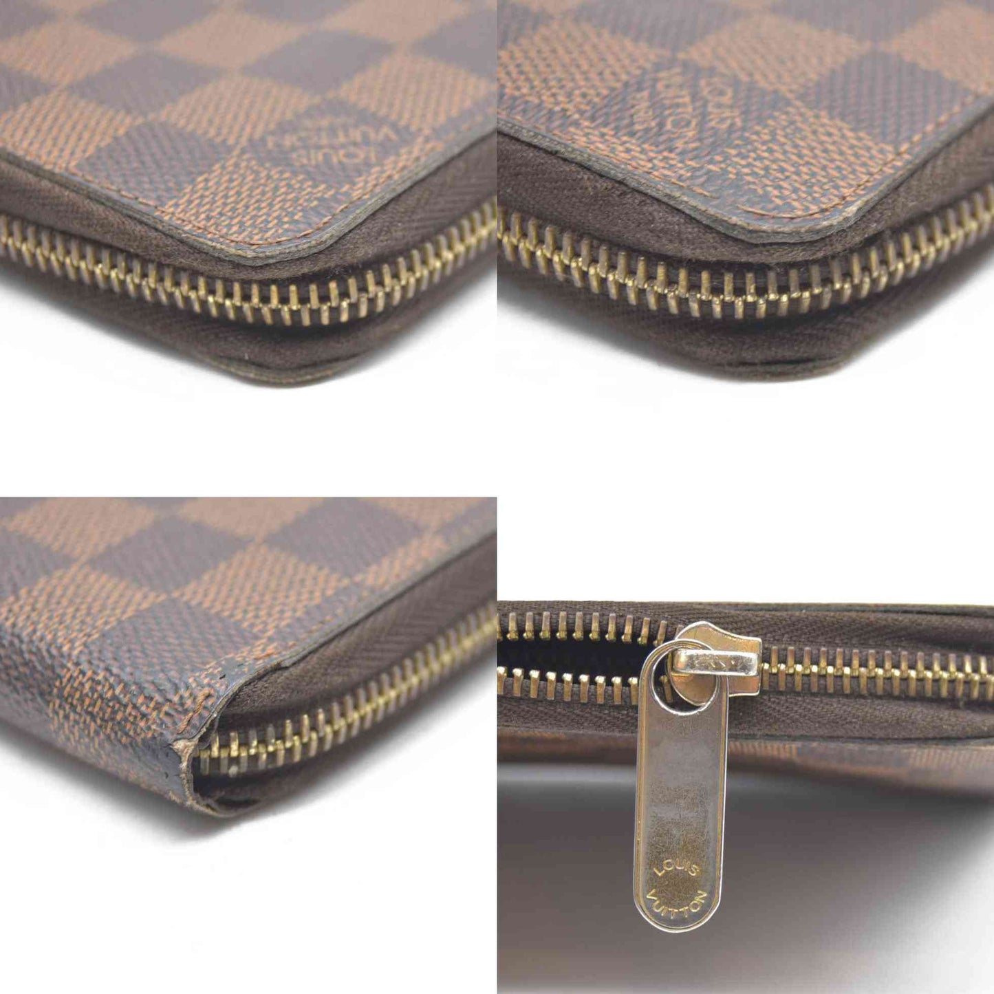 AUCTION $915 Louis Vuitton Damier Ebene Zippy Wallet CA2136