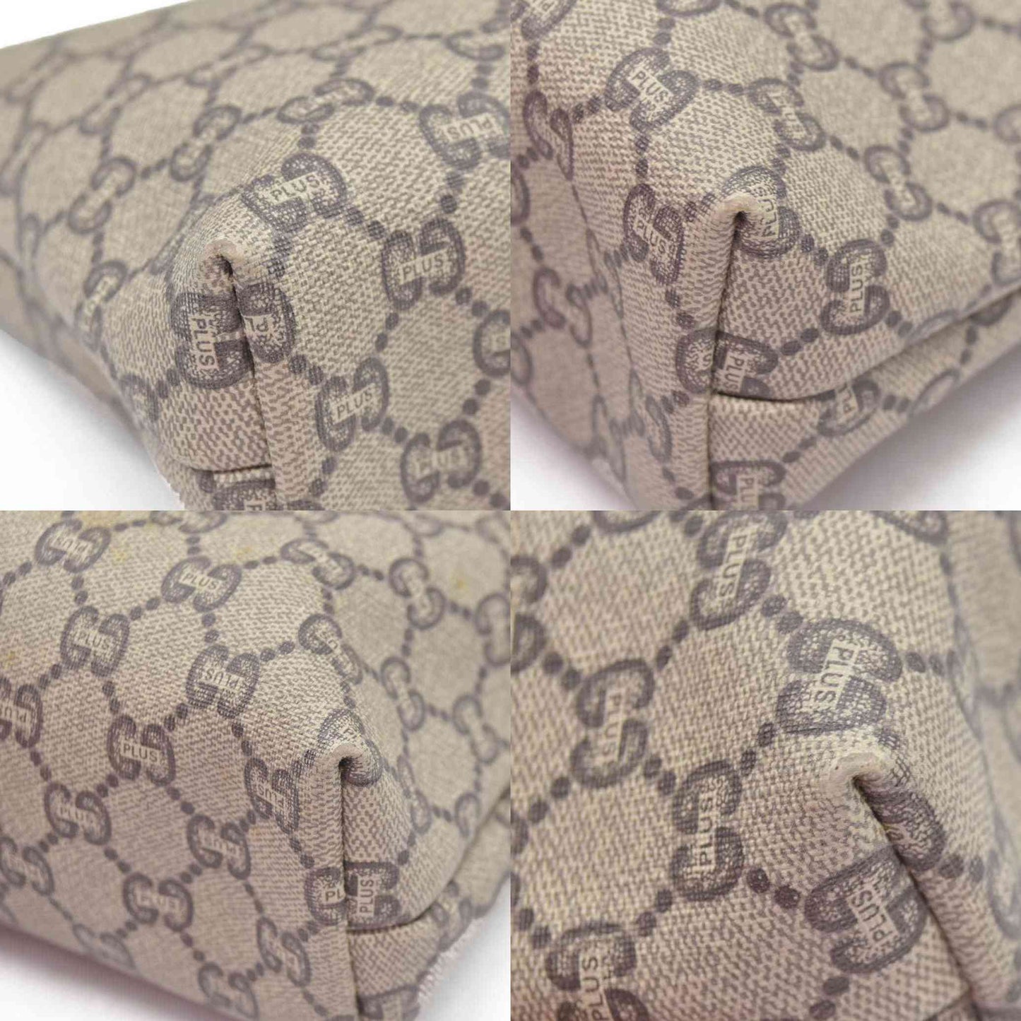 $1100 Gucci GG Gucci Plus PVC Leather Pouch Clutch Bag
