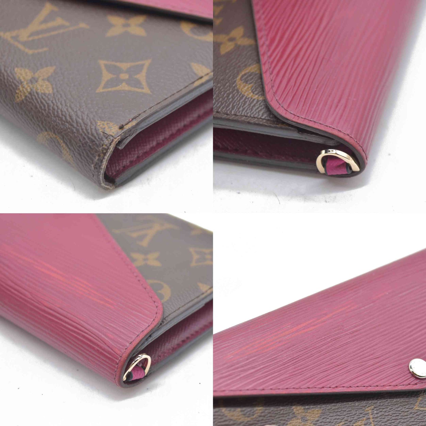 $805 Louis Vuitton Monogram Epi Marie-Lou Long Wallet Fuchsia CONSIGNMENT CA3115