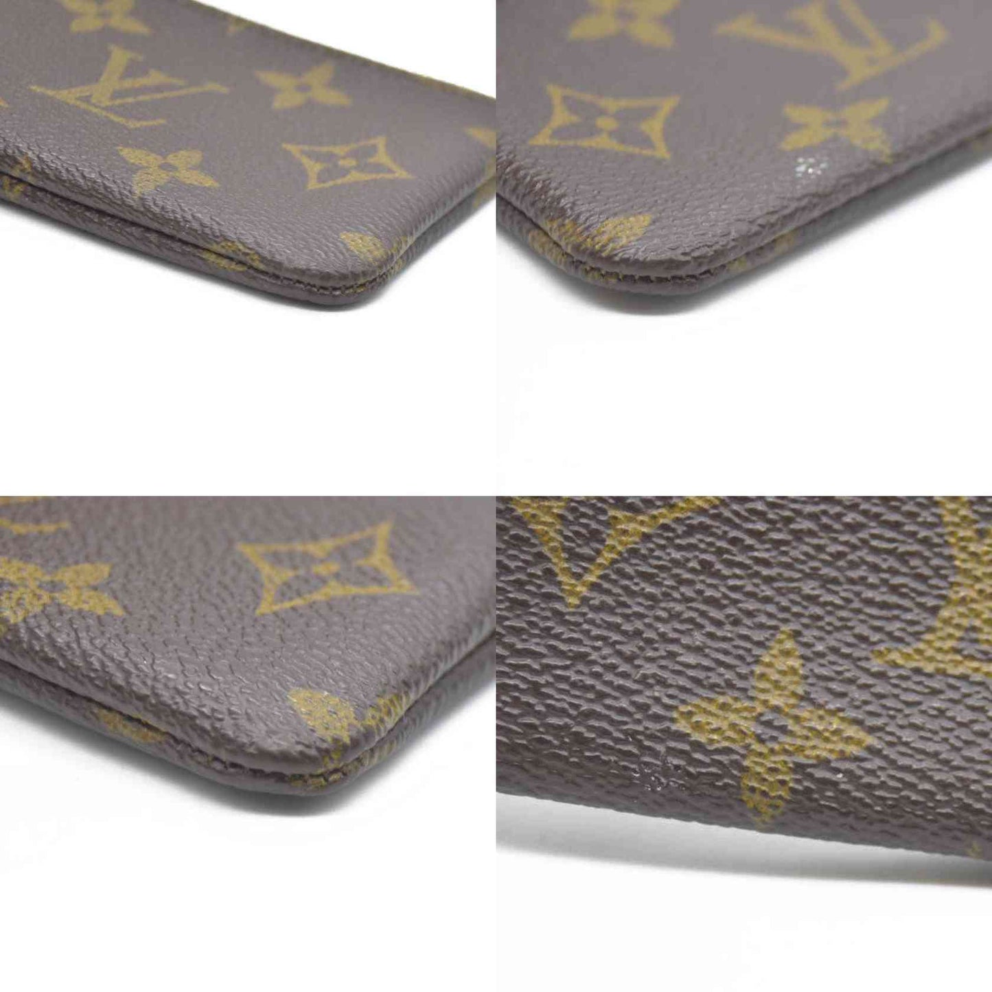Louis Vuitton Monogram Pochette Cles Wallet Coin Purse Brown 874ET