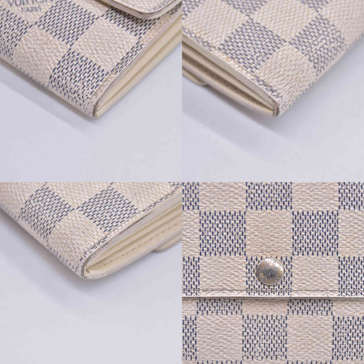$800 2010 Louis Vuitton  Vintage Damier Azur Pattern Sarah Wallet CA2180 CONSIGNMENT 10020954