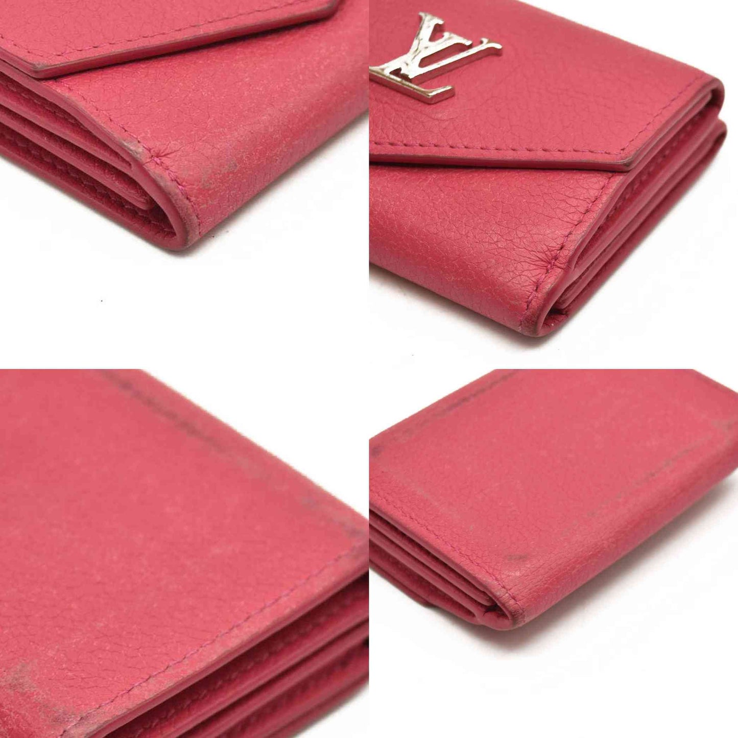 LOUIS VUITTON Calfskin Lockmini Wallet Pink