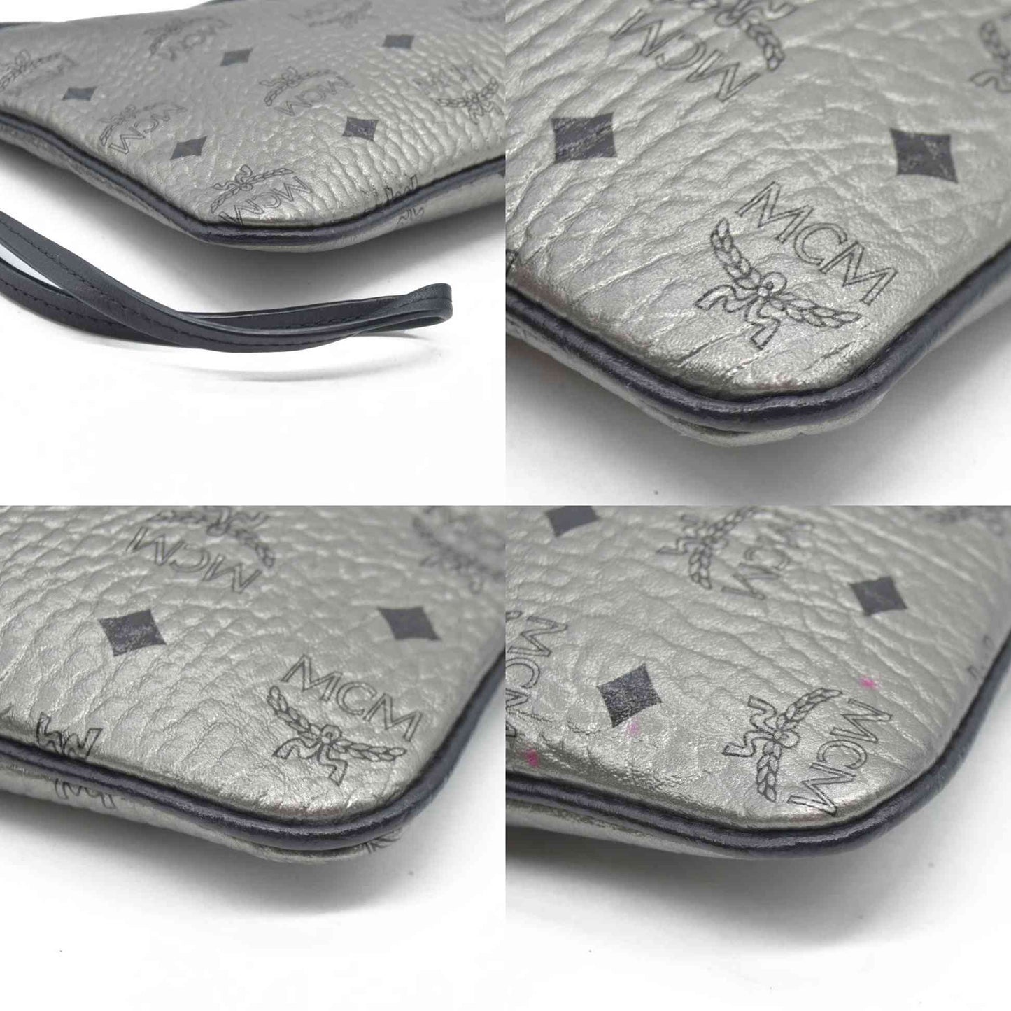 $700 MCM Tote Pouch Silver CONSIGNMENT