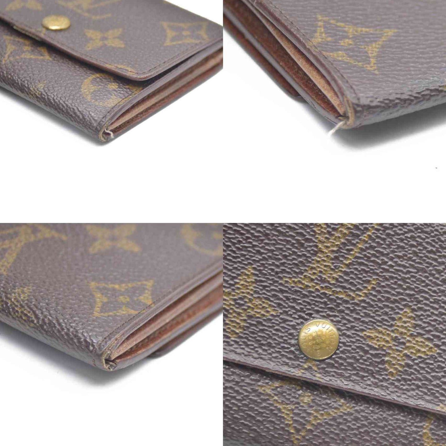AUCTION $430 LOUIS VUITTON Monogram Plat Bifold Wallet Coin Case