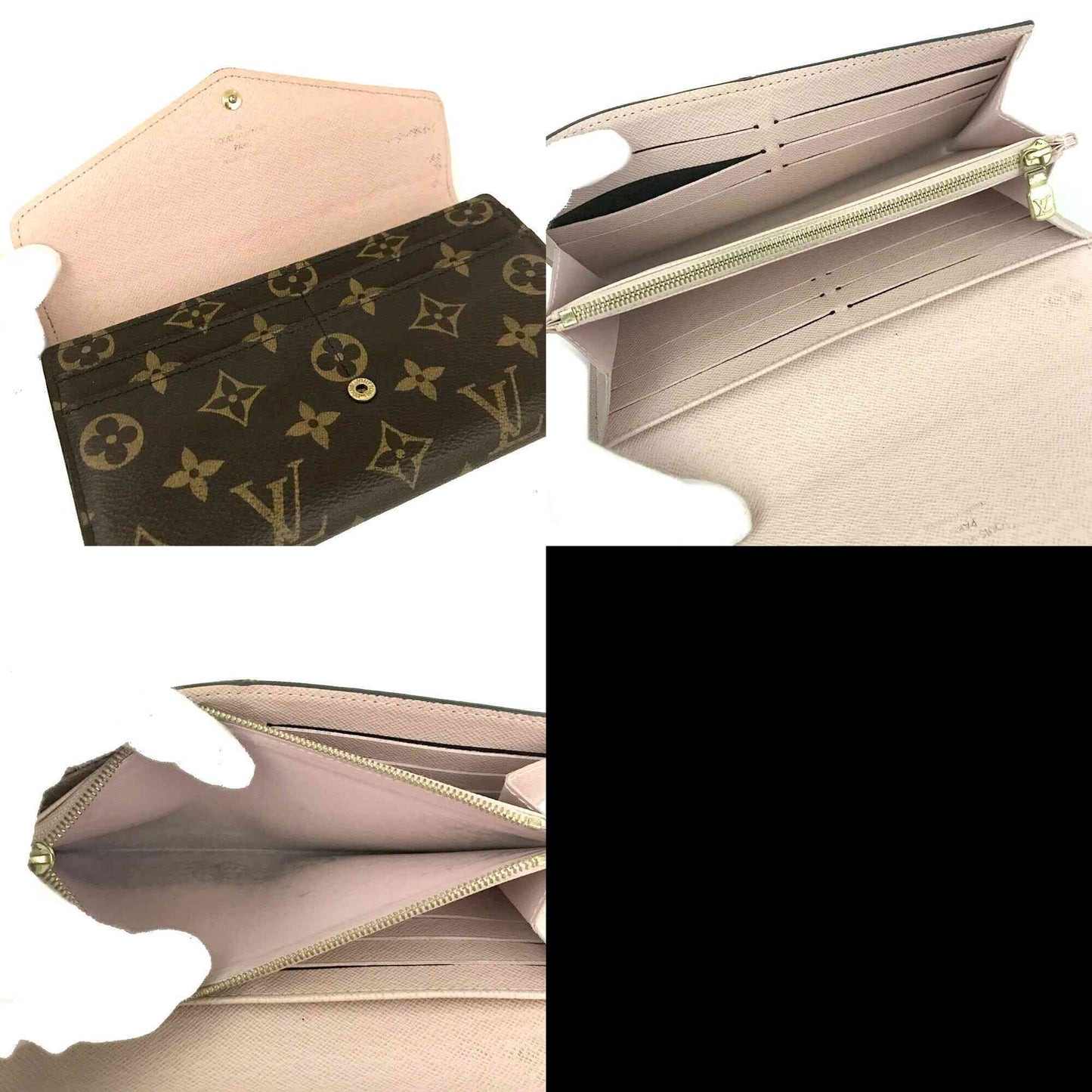 Louis Vuitton  Monogram Sarah Wallet NM Rose Ballerine MS2129