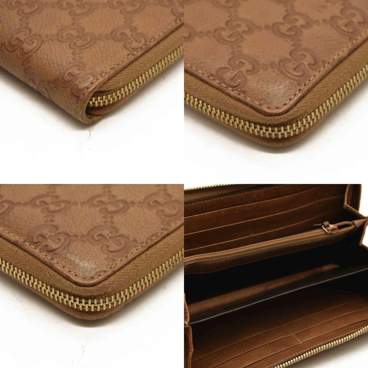 Gucci  Guccissima Bamboo Tassel Zip Around Wallet Light Brown