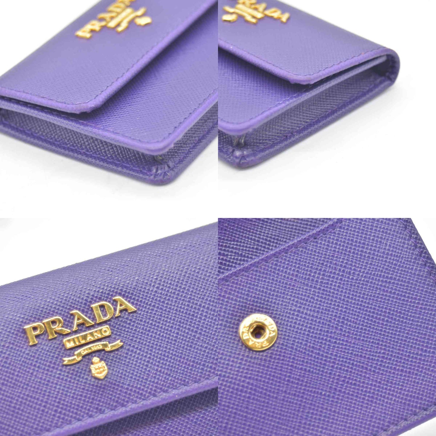$850 Prada Leather Bag Pouch Purple CONSIGNMENT