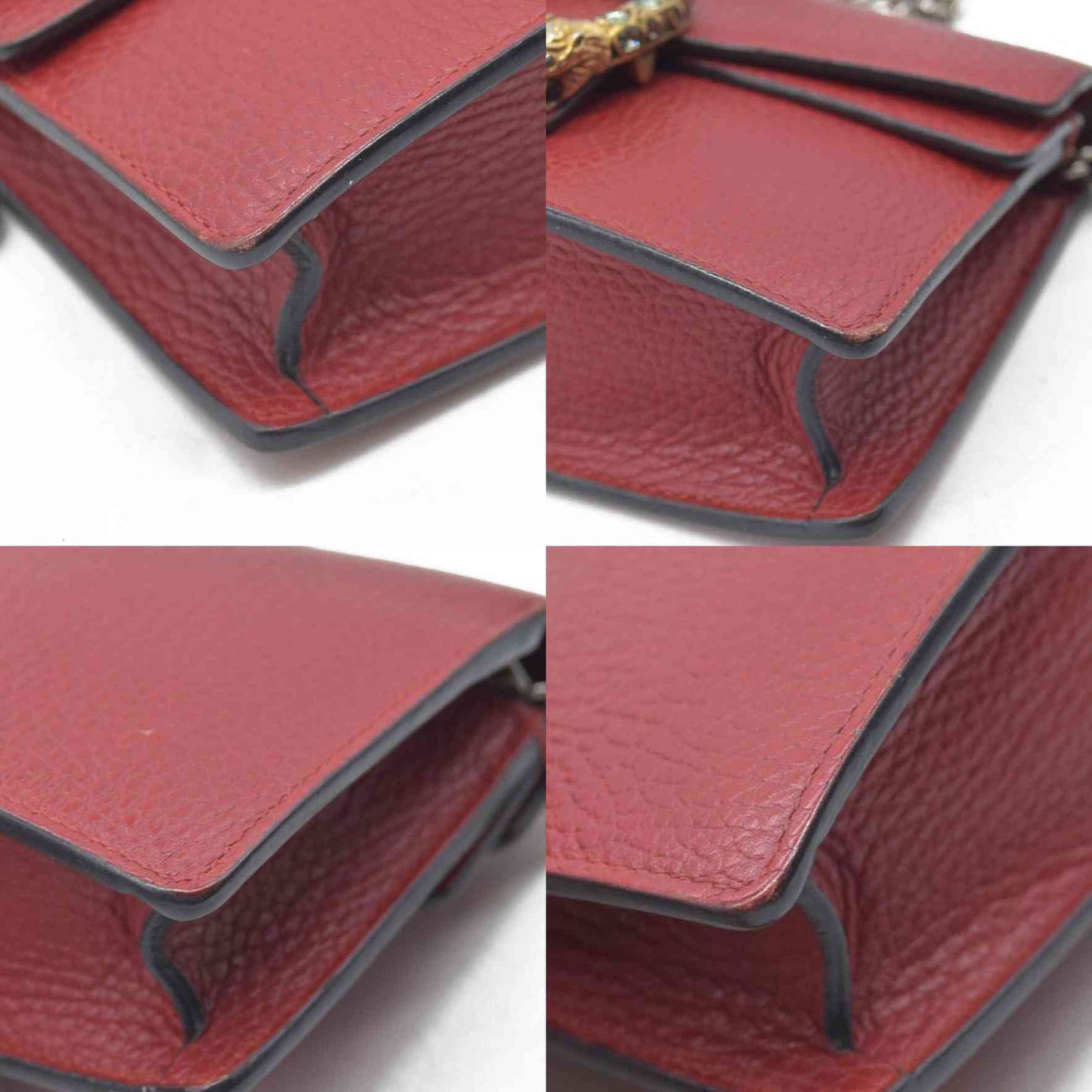 Gucci Dollar Calfskin Swarovski Crystal Small Dionysus Shoulder Bag Hibiscus Red