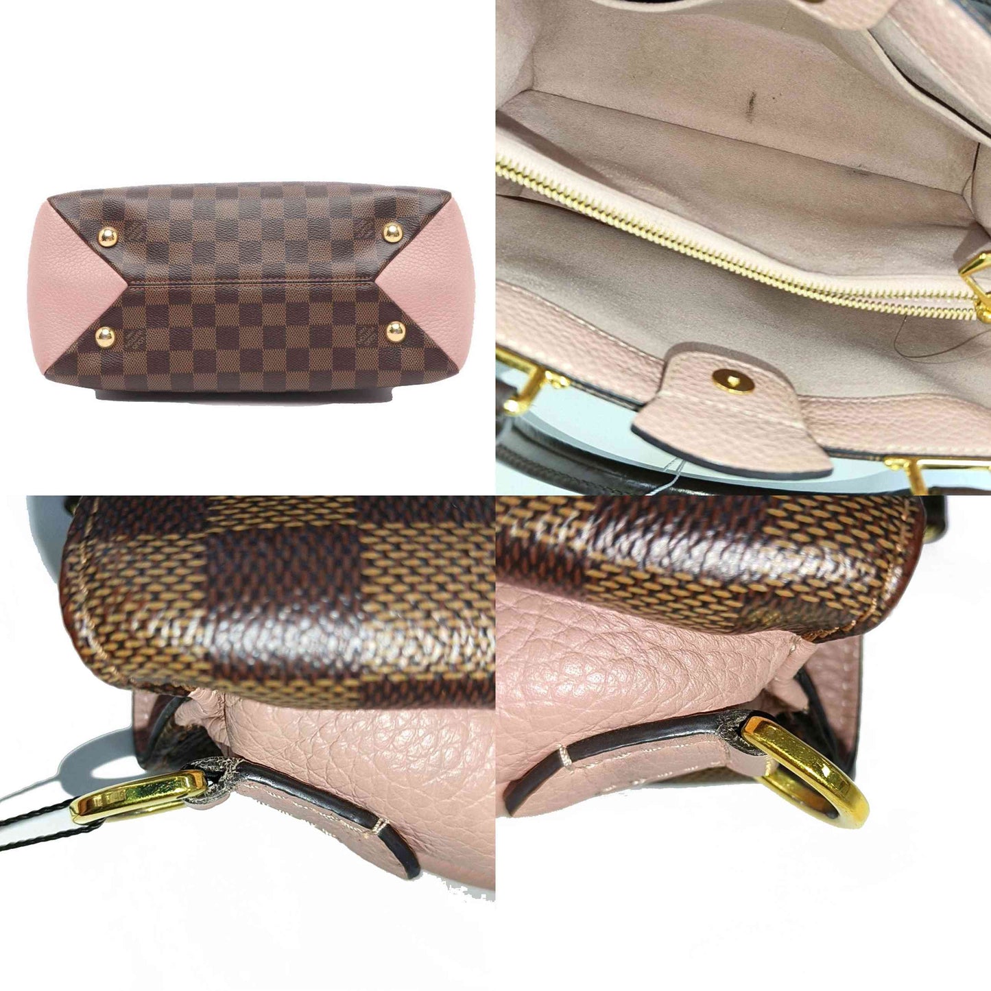 LOUIS VUITTON  Damier Ebene Cuir Taurillon Brittany Magnolia