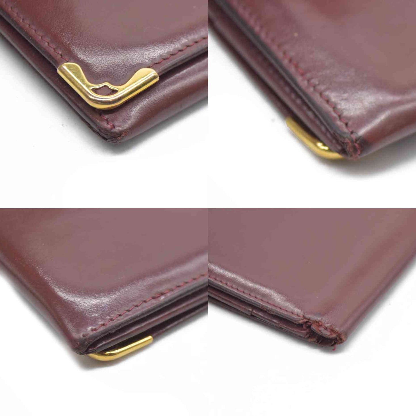AUCTION $430 Cartier Cartier Burgundy Leather Must de Cartier ID Card Holder