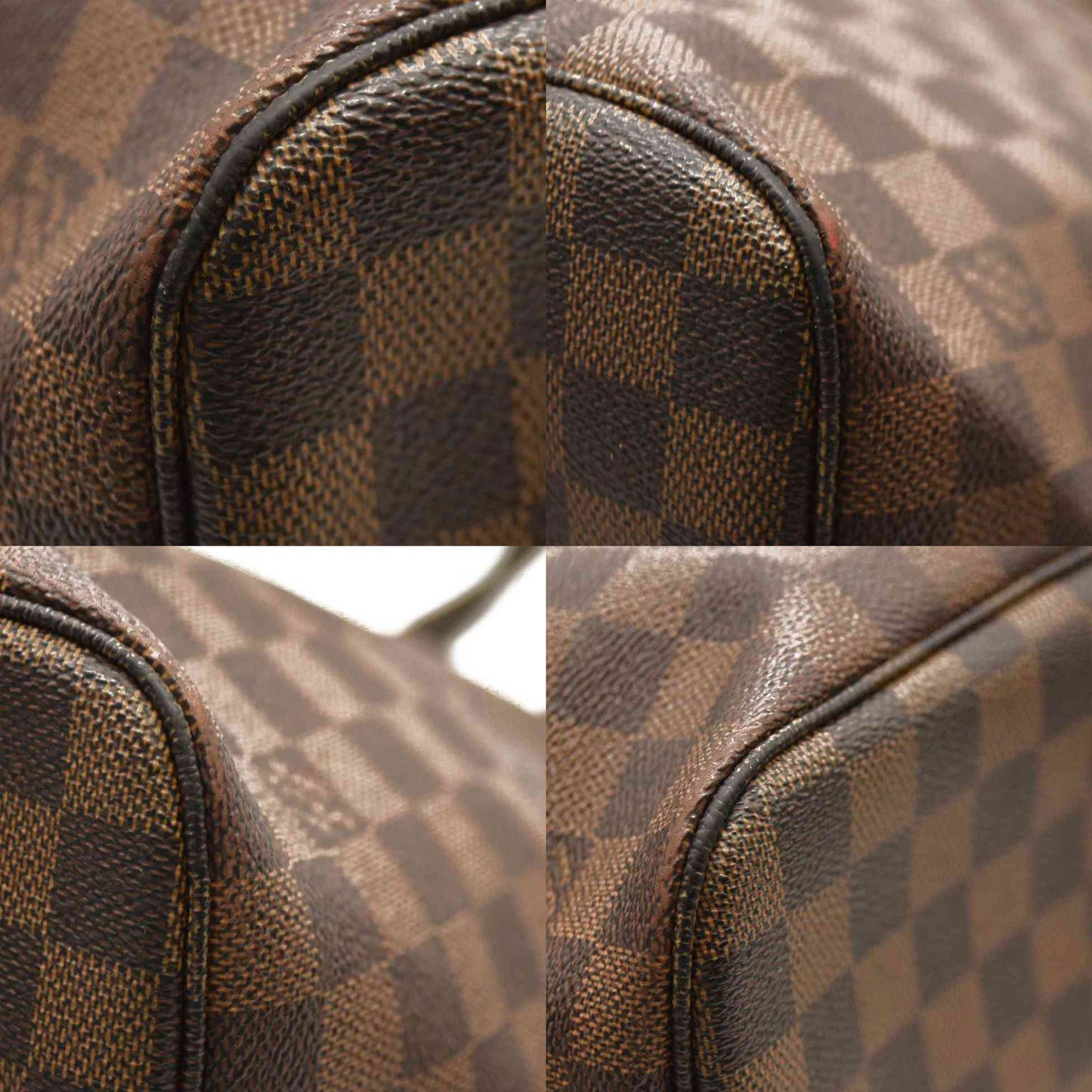 LOUIS VUITTON Damier Ebene Neverfull MM Inside pocket peeling