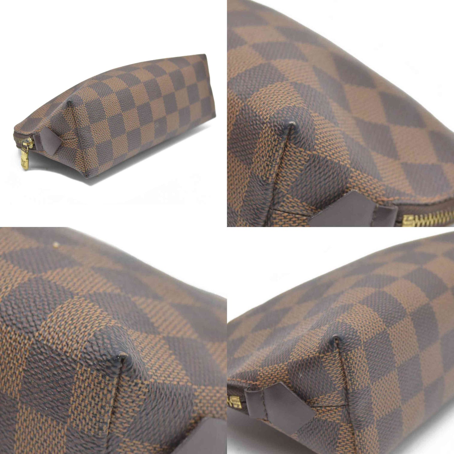 Louis Vuitton $600 Damier Ebene Pochette Cosmetic Pouch Bag