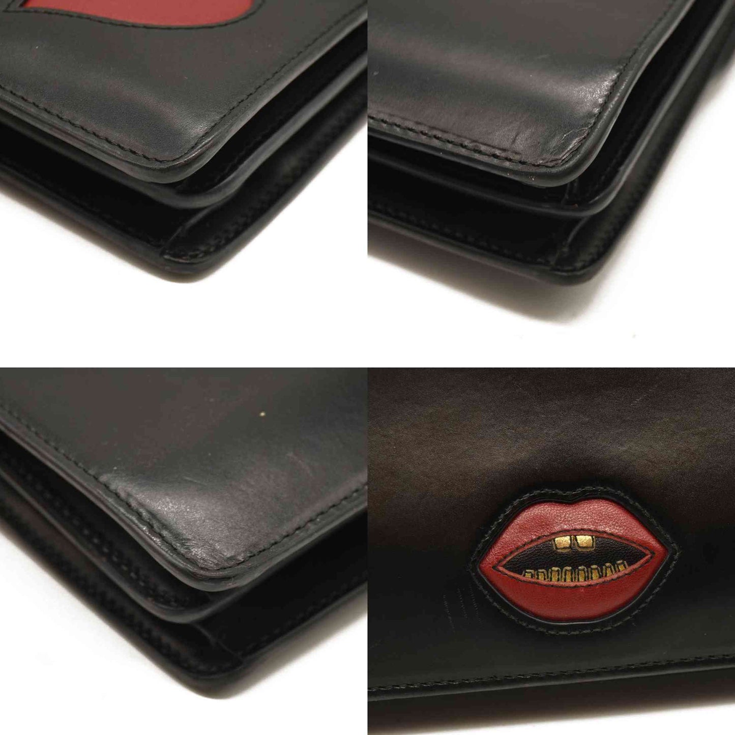 Gucci  Knight Calfskin Malaga Kid Heart Medium GG Marmont Chain Handle Bag Black Hibiscus Red Multicolor