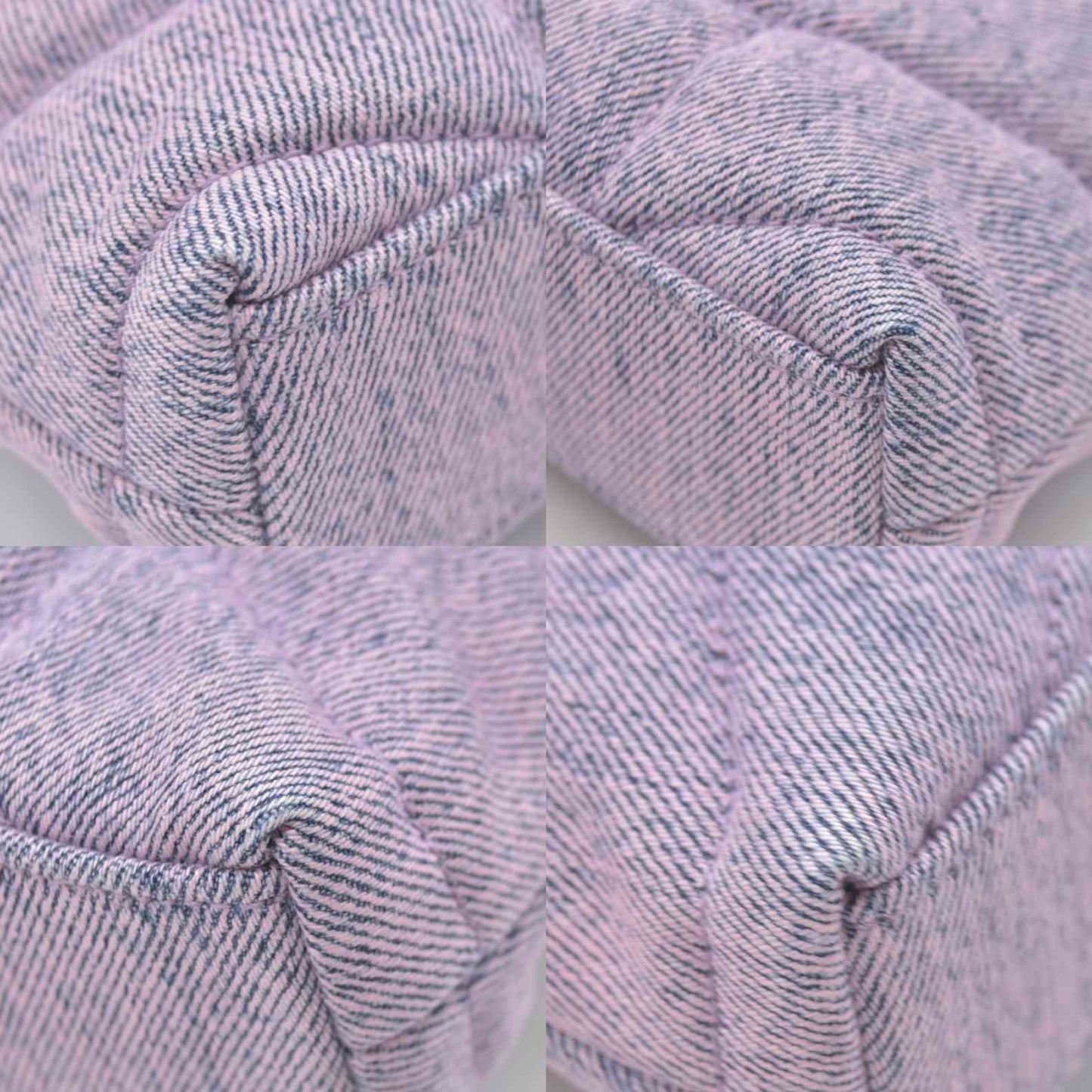 2022 $1000 Saint Laurent Denim Quilted Loulou Puffer Monogram Pouch Clutch Bleached Lilac