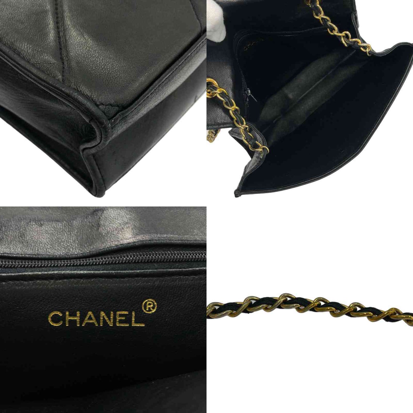 CHANEL Wild Stitch Shoulder Bag Black Lambskin