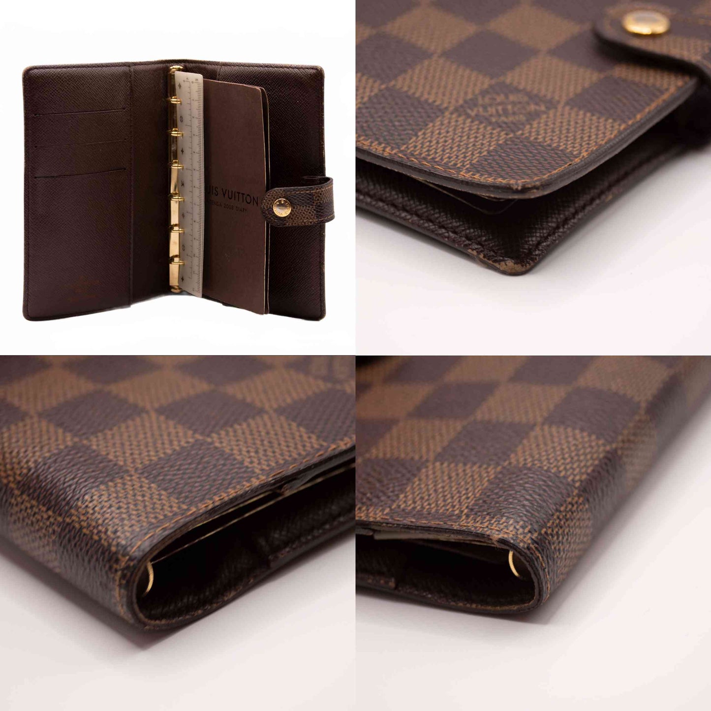 $505 2007 Louis Vuitton Damier Agenda PM Notebook Cover Brown CA0057