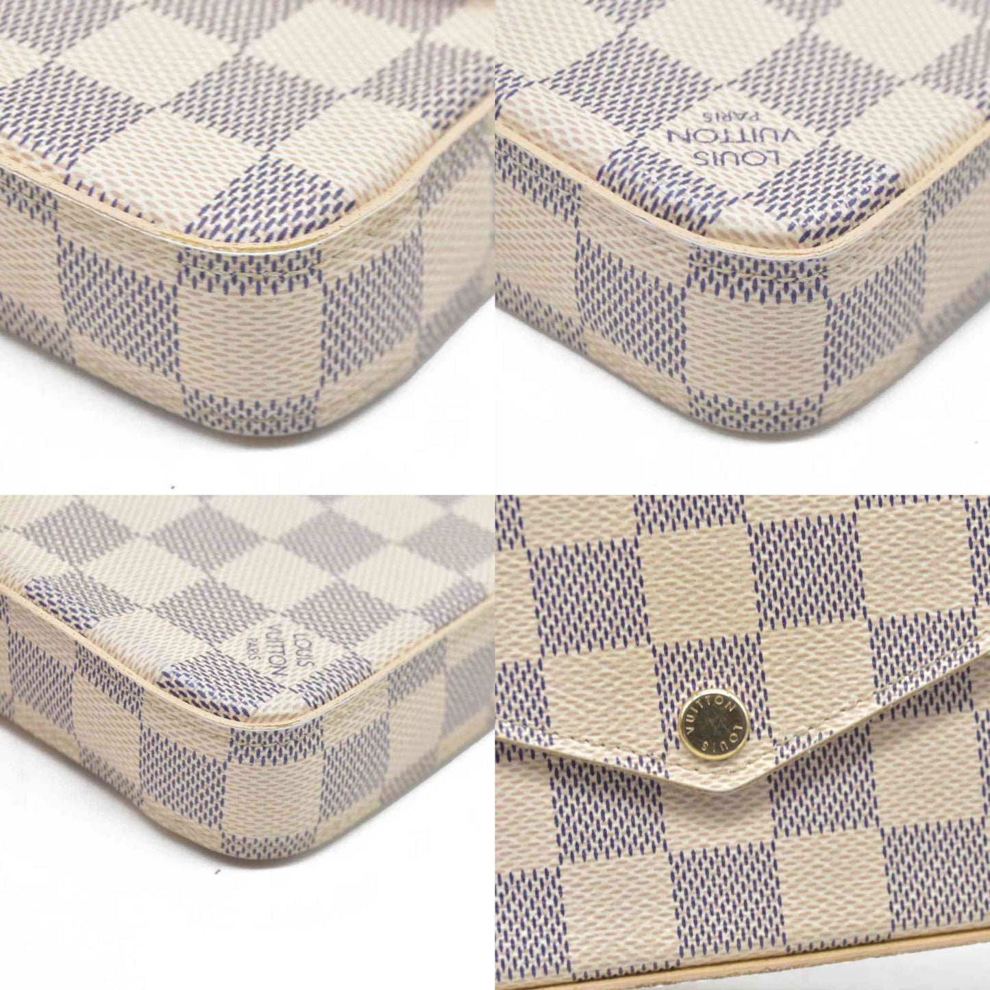 $1580 Louis Vuitton Damier Azur Pochette Félicie
