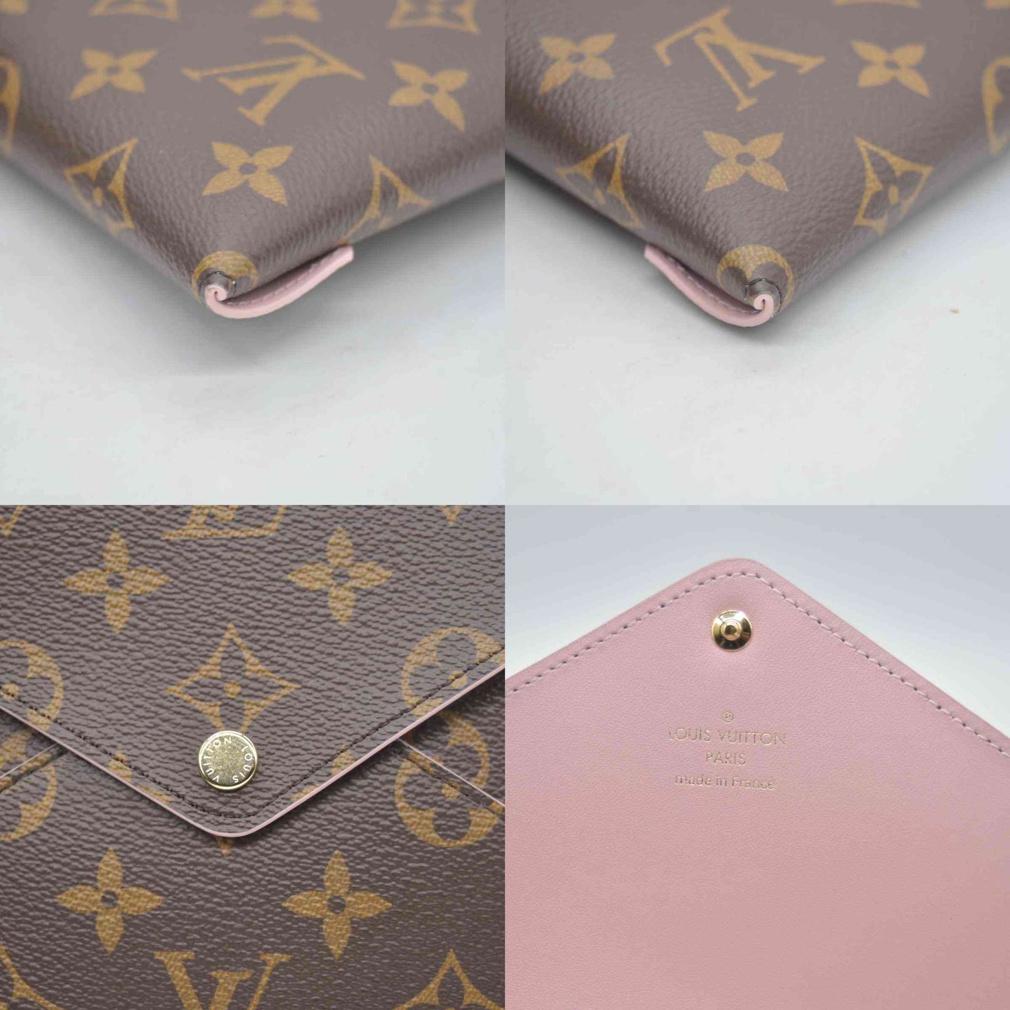 $845 Louis Vuitton Monogram Large Kirigami Pochette Insert Rose Ballerine