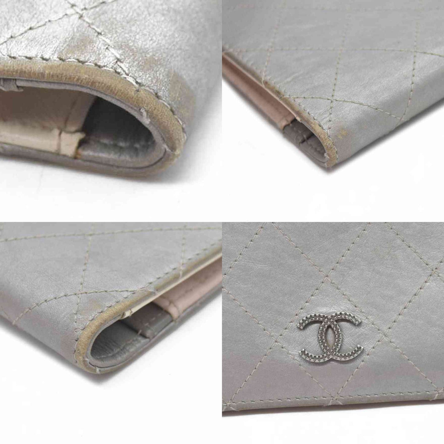 CHANEL CC Matelasse Leather Bifold Long Wallet