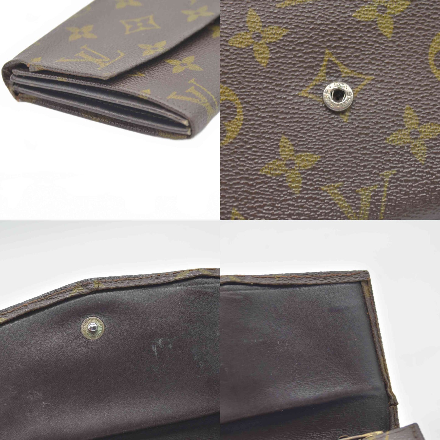 $775 1980s Louis Vuitton Monogram Long Sarah Wallet Brown