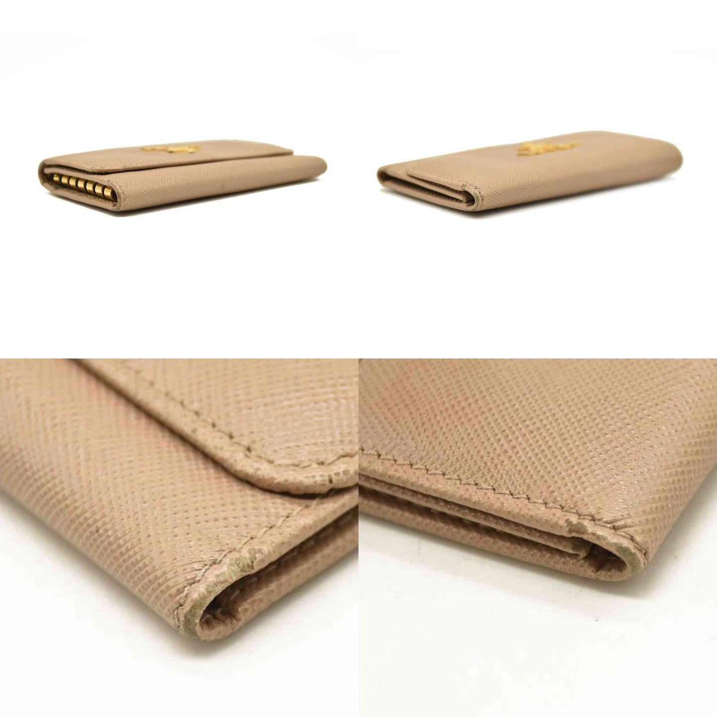 Prada  Saffiano 4 Key Holder Beige