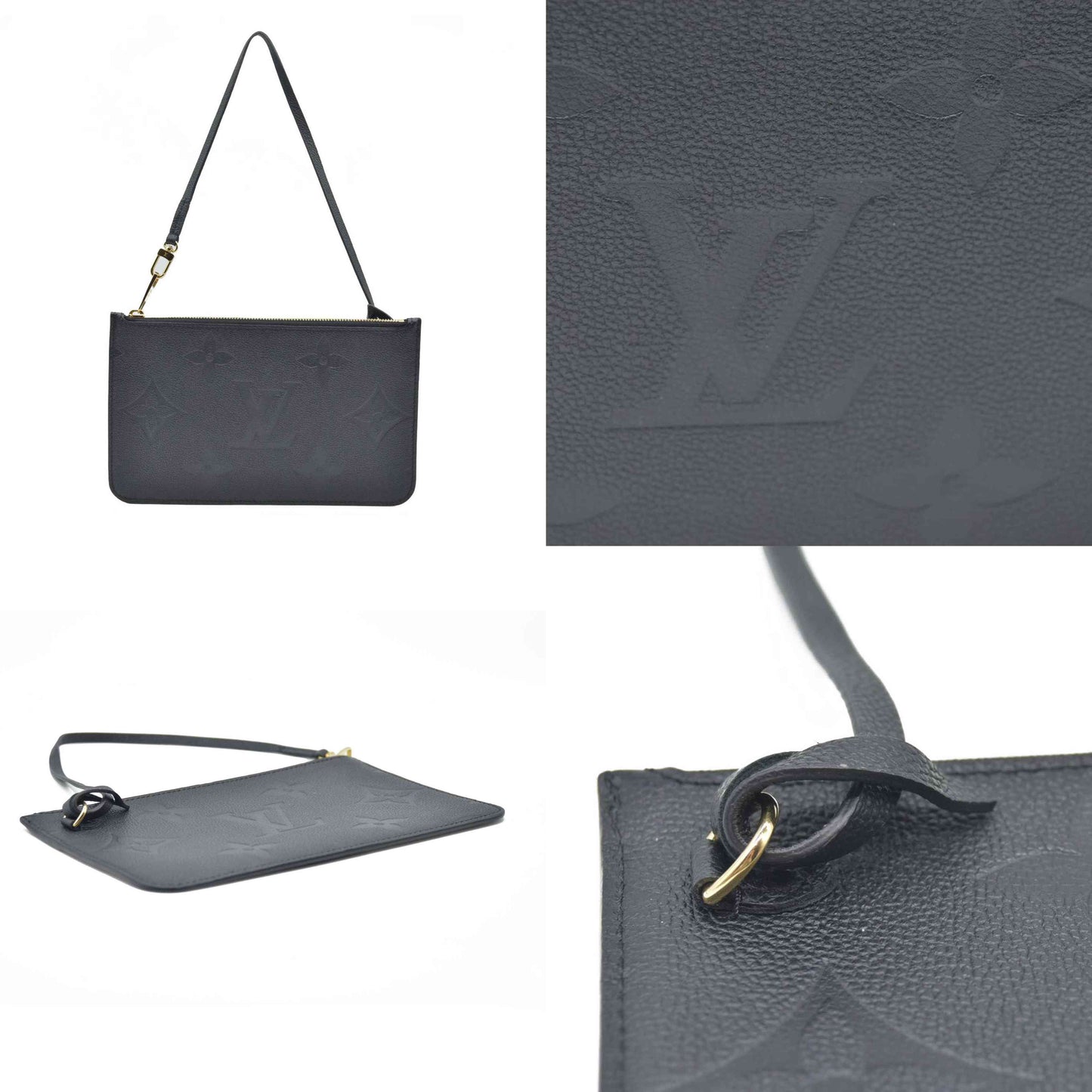 AUCTION $1200 Louis Vuitton  Empreinte Monogram Giant Neverfull MM Pochette Black
