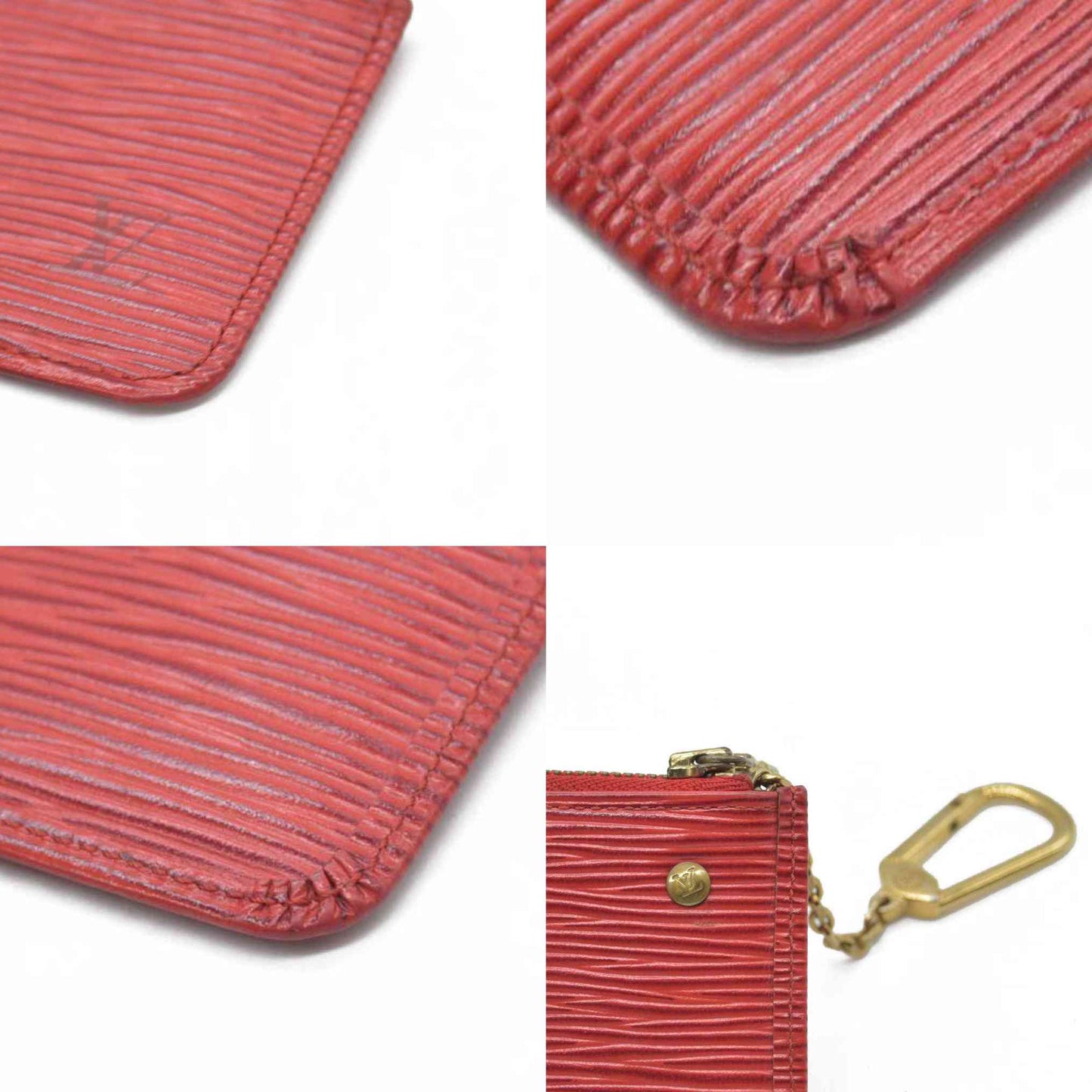 $465 Louis Vuitton Epi Key Pouch Red Leather CONSIGNMENT