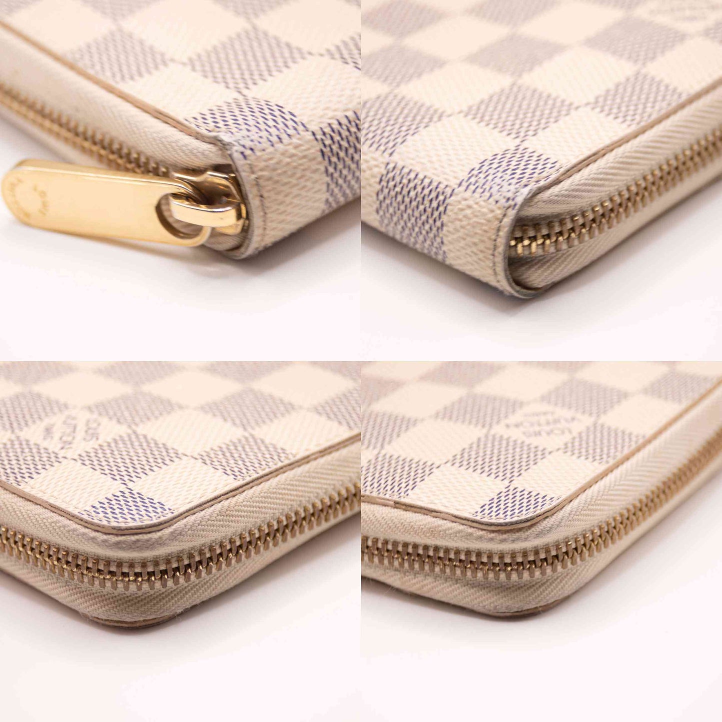 $1090 2012 Louis Vuitton Damier Azur Zippy Zip Around Organizer Long Wallet SD1112