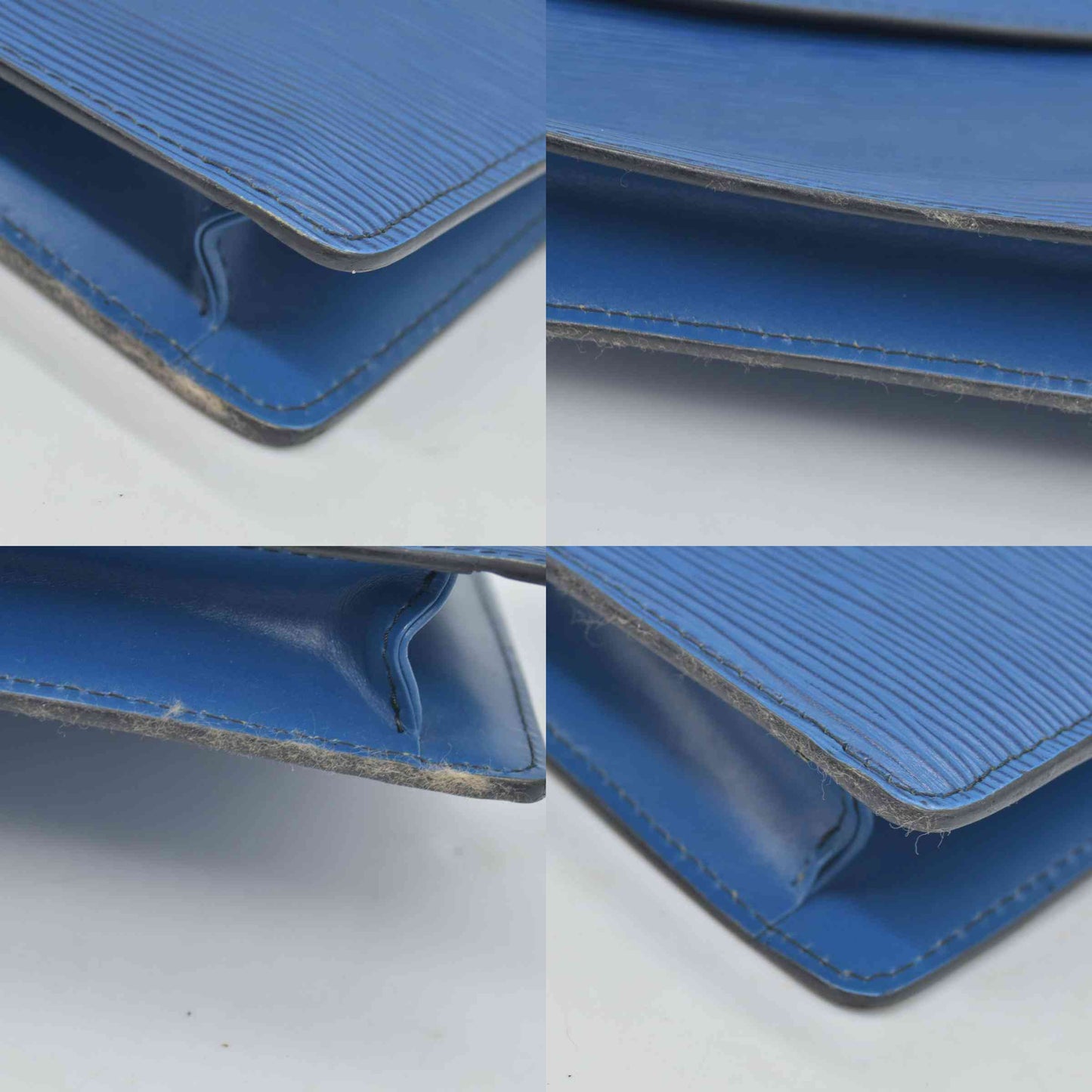 $880 1990 Louis Vuitton Epi Montaigne Blue Clutch Bag Pouch