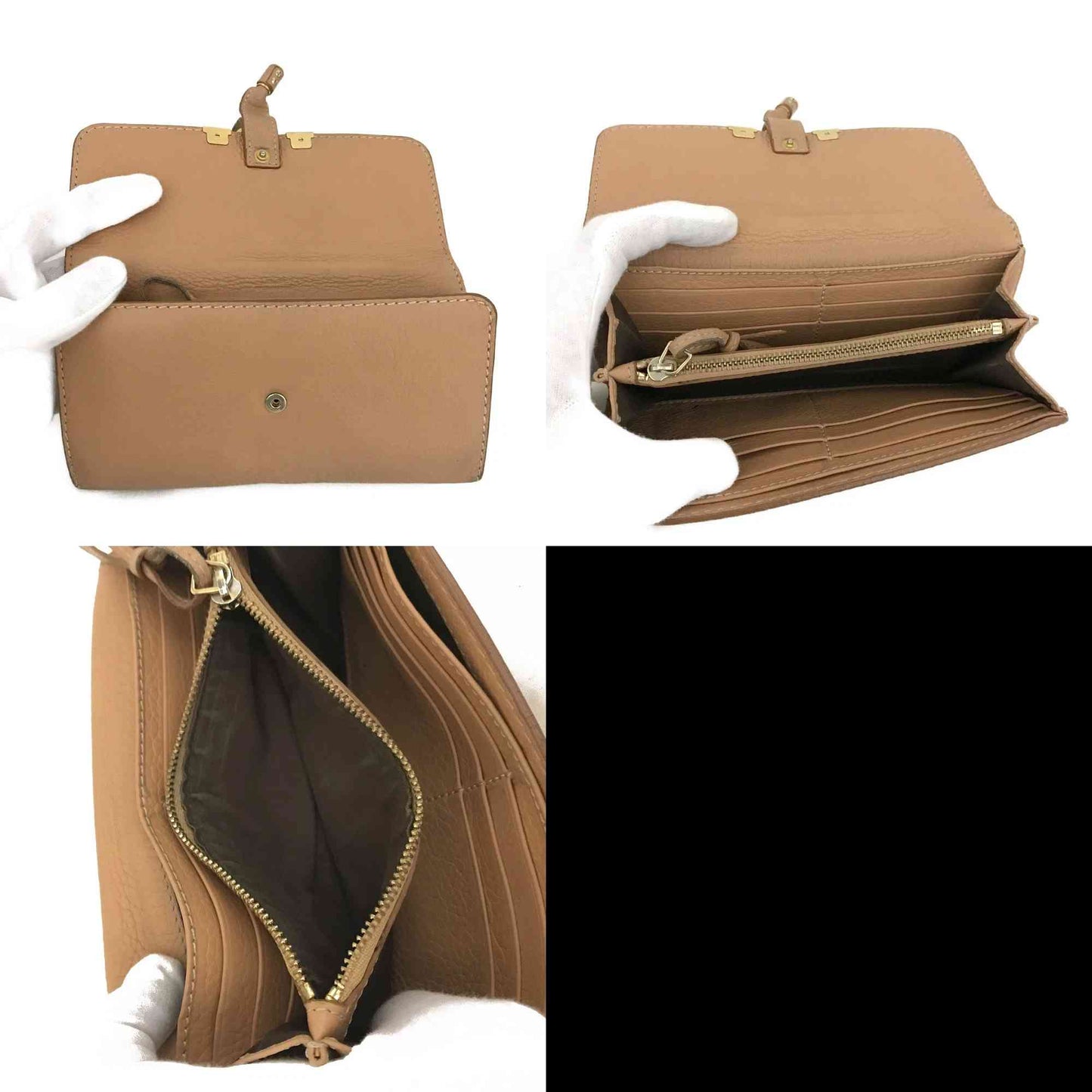 $650 CHLOE Grained Calfskin Marcie Long Wallet Orange