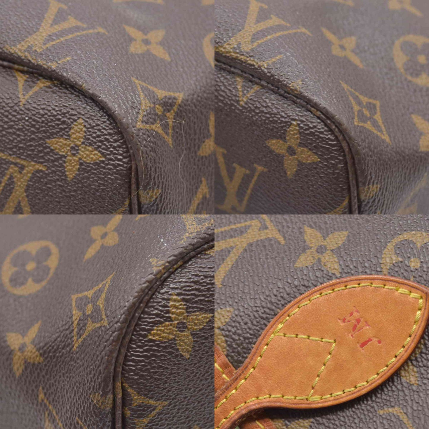 $2170 Louis Vuitton Monogram Neverfull MM Cherry AR1127
