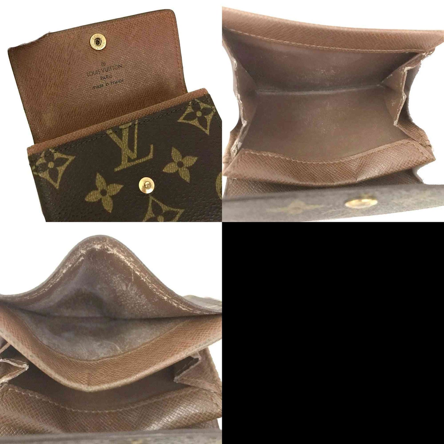 Louis Vuitton Monogram Porte Monnaie Plat Coin Purse Wallet MI1928