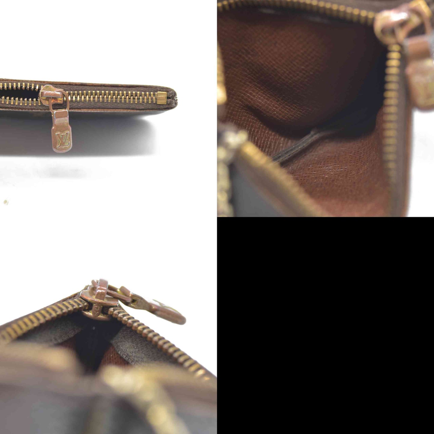 Louis Vuitton Monogram Pochette Cles Wallet Coin Purse Brown SP0063