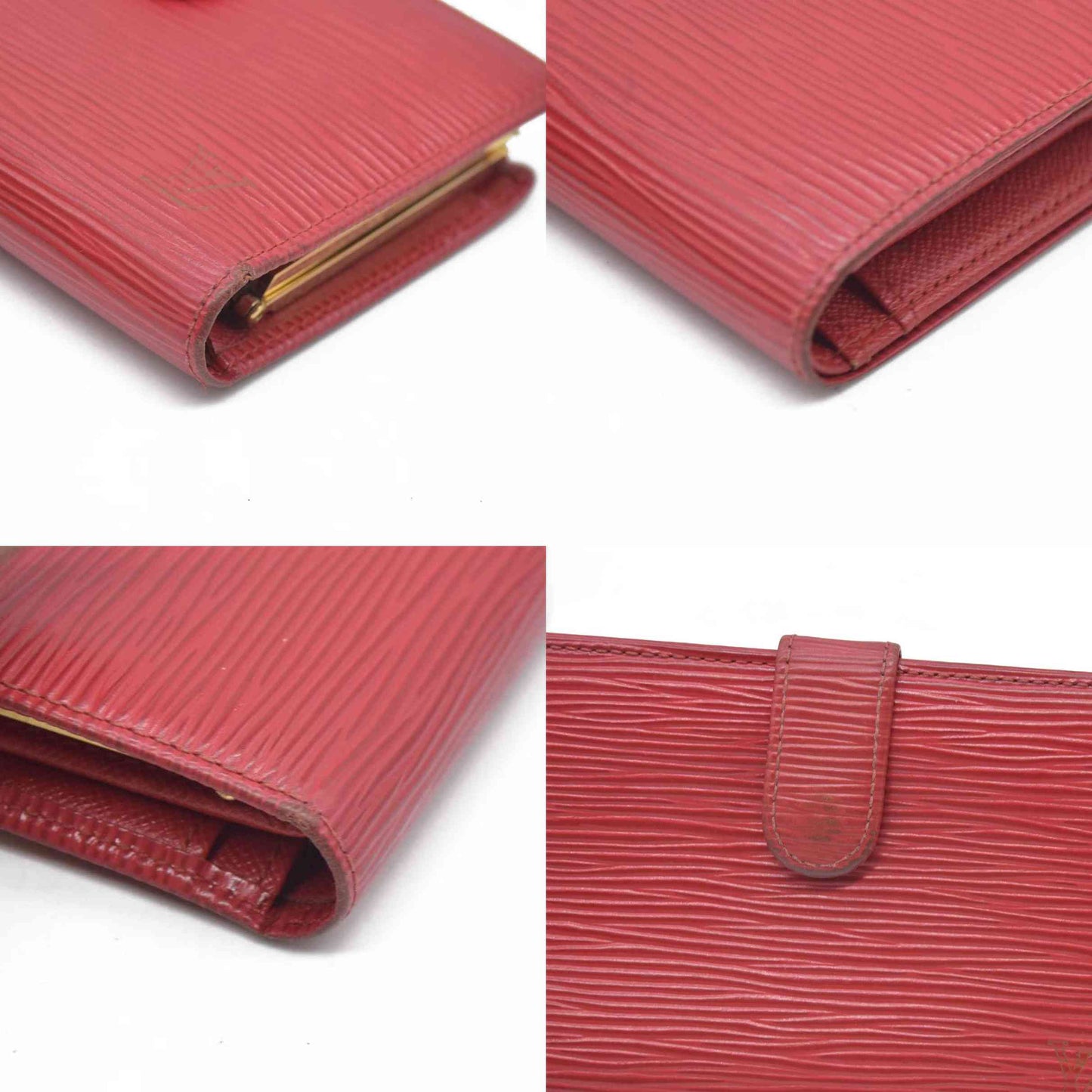 AUCTION $775 Louis Vuitton  Epi French Purse Wallet Red  MI0074