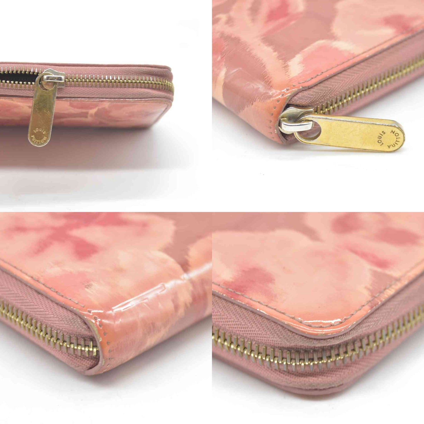 $1120 Louis Vuitton Vernis Ikat Zippy Wallet Rose Velours 2013 CA0133