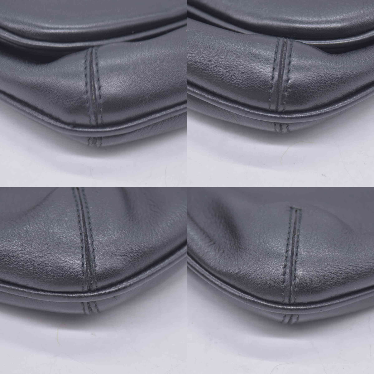 $980 SALVATORE FERRAGAMO Calfskin Gancini Flap Shoulder Bag Black CONSIGNMENT 10021226