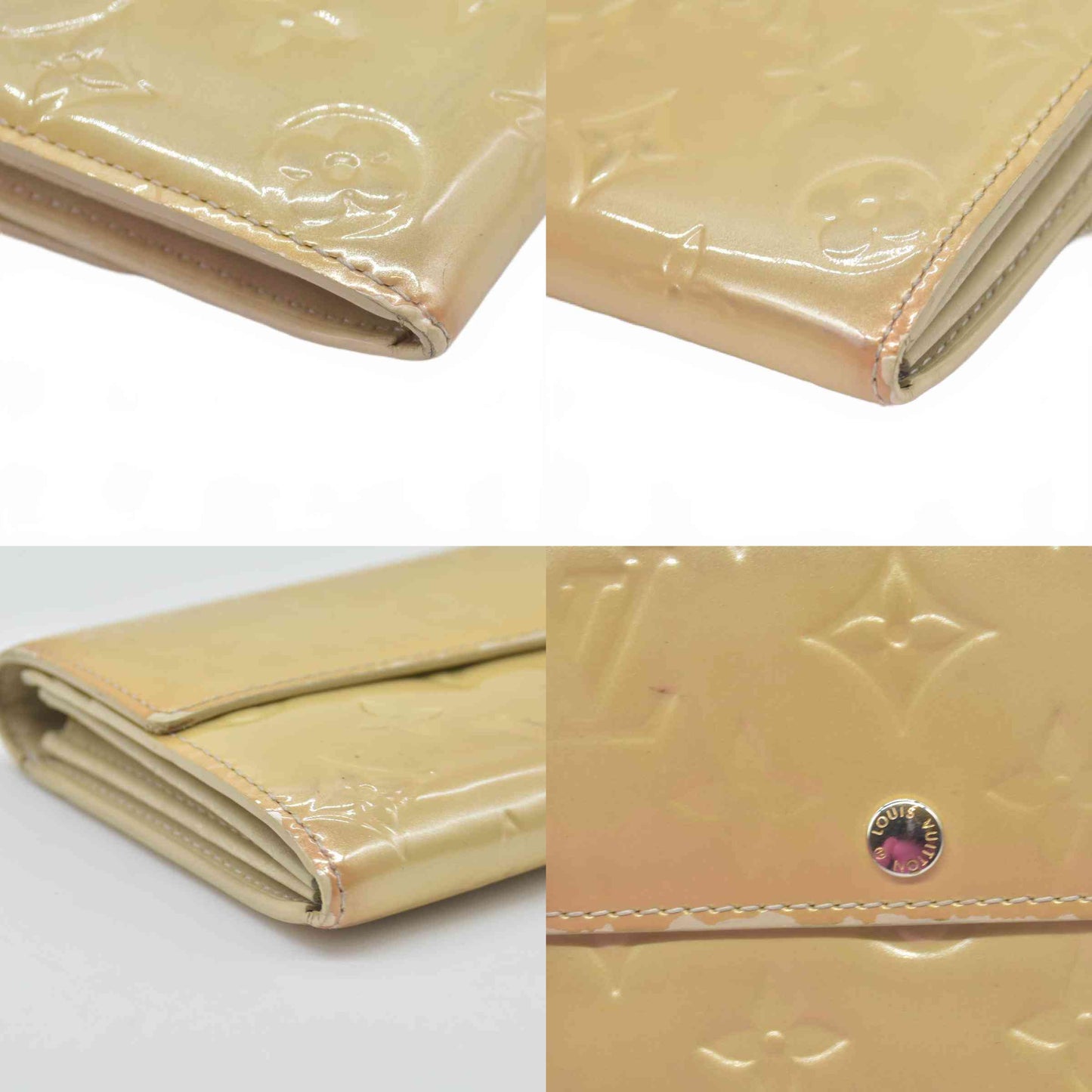 $840 Louis Vuitton Monogram Vernis Porte Feuille Sarah Long Bifold Wallet