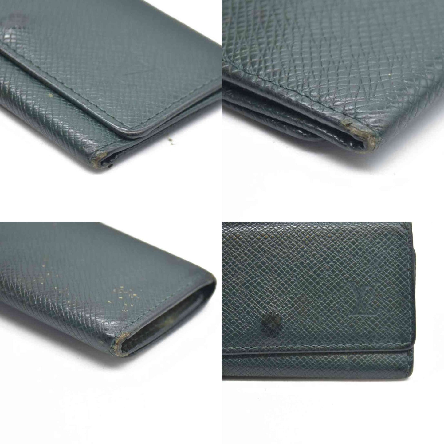 AUCTION $315 Louis Vuitton Taiga Leather Multicles 4 Ring Key Case Epicea CA0976