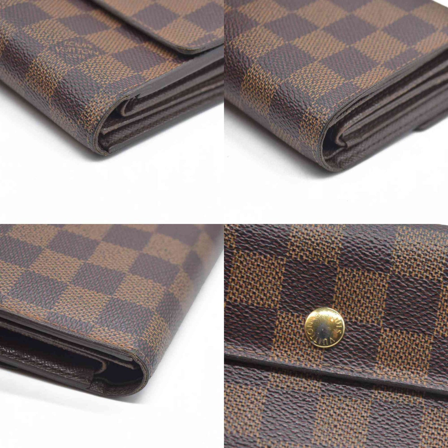 AUCTION $610 Louis Vuitton  Damier Ebene Porte Tresor Etui Papiers Wallet CA0112