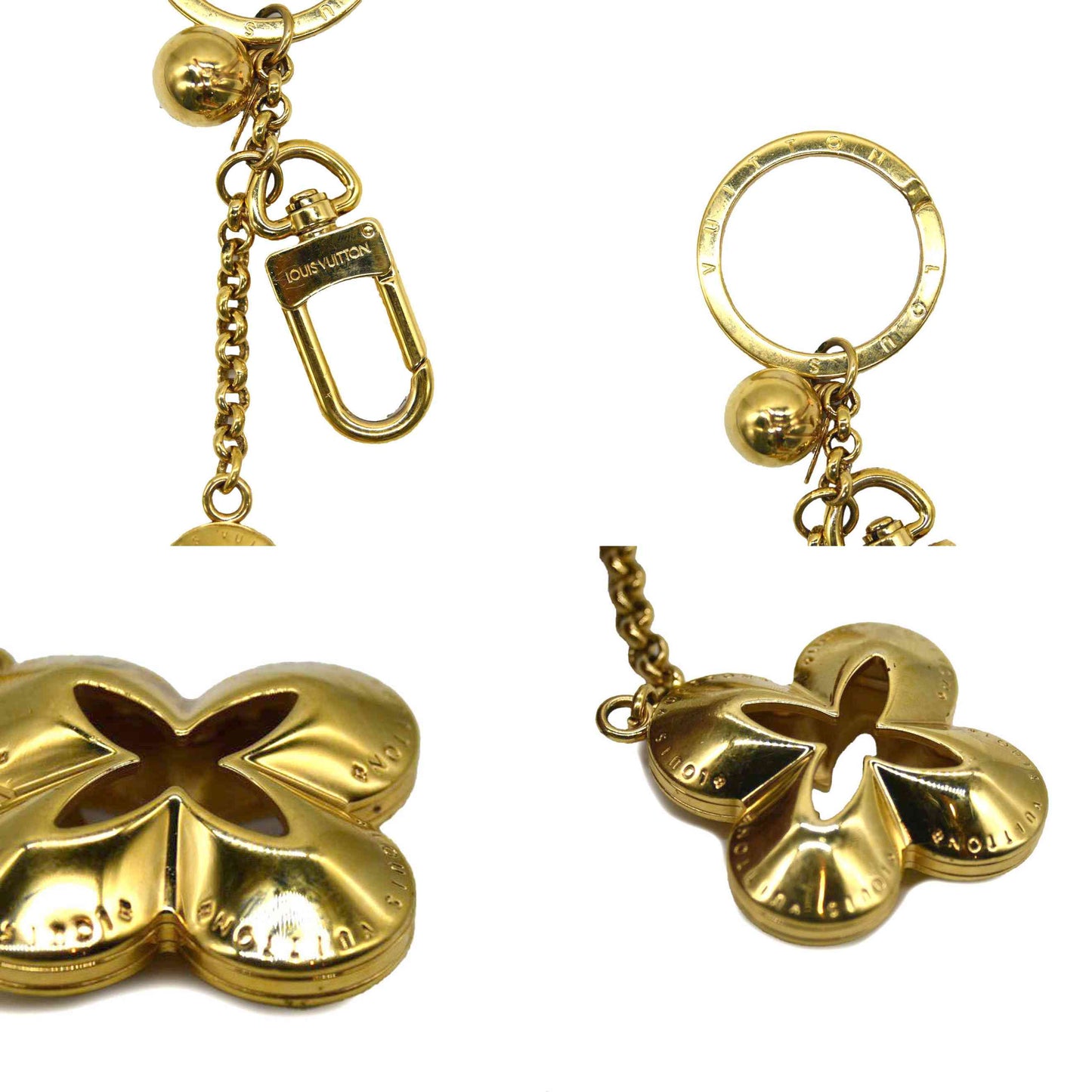 Louis Vuitton  Metal Eclipse Bag Charm Key Holder Gold