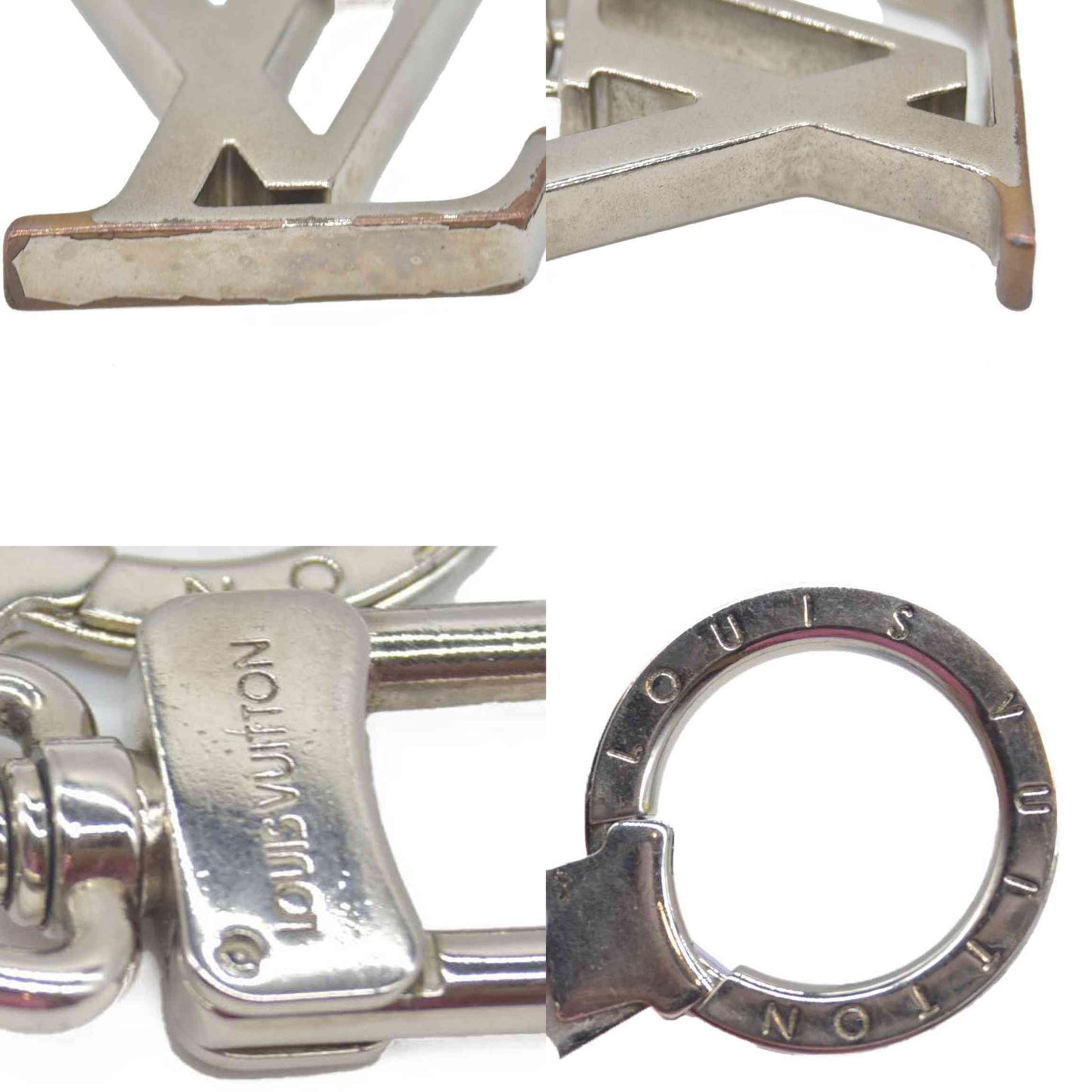 $320 Louis Vuitton Silver Dimension Key Holder and Bag Charm LE0150