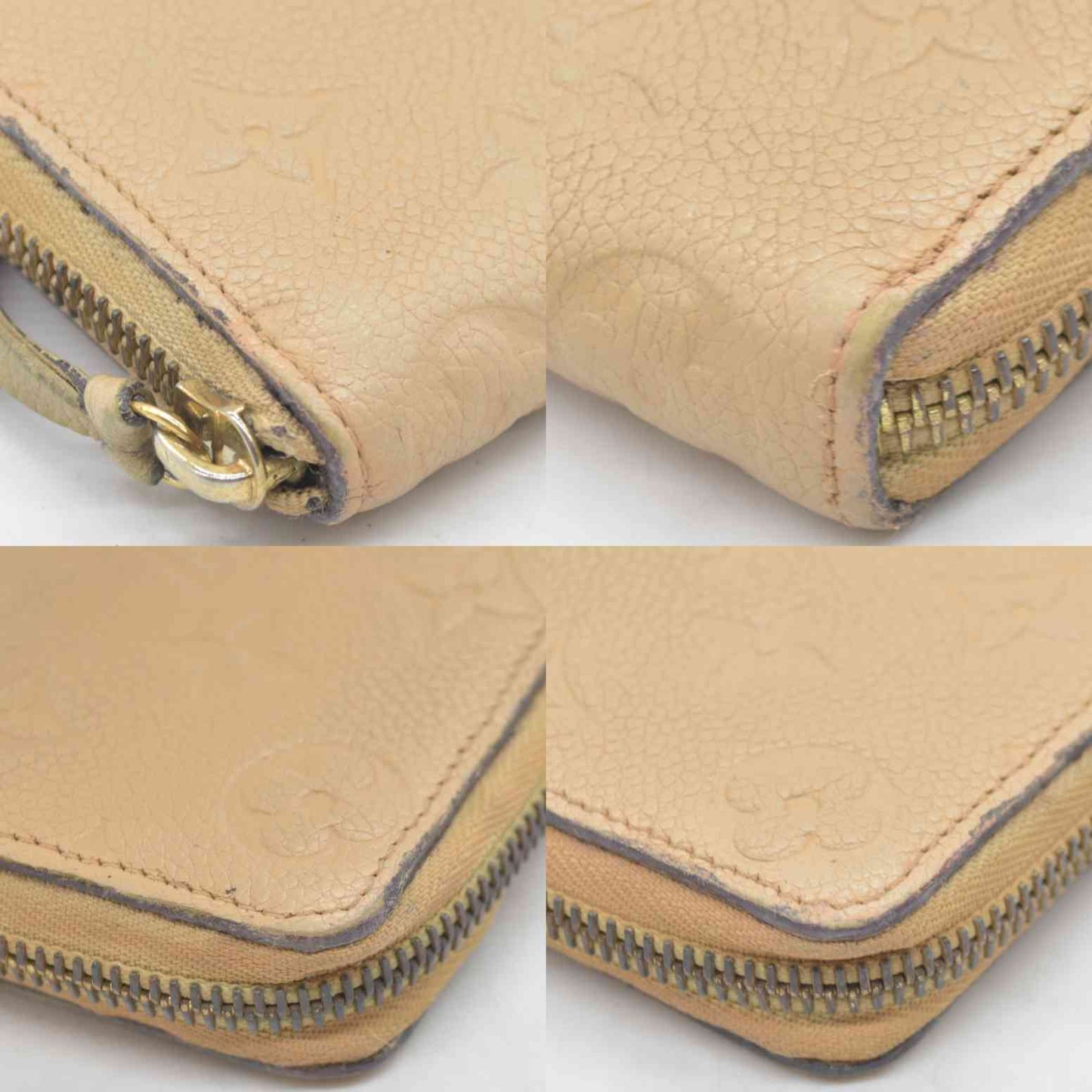 $840 2015 LOUIS VUITTON Monogram Empreinte Clemence Zippy Wallet SP0175