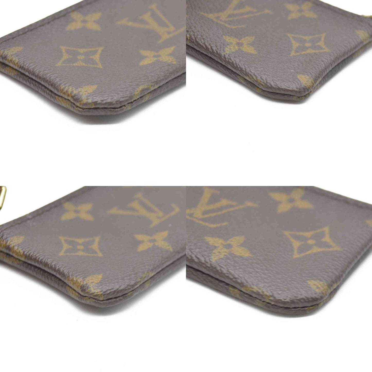 AUCTION $345 Louis Vuitton Monogram Pochette Cles Wallet Coin Purse Brown CA0050